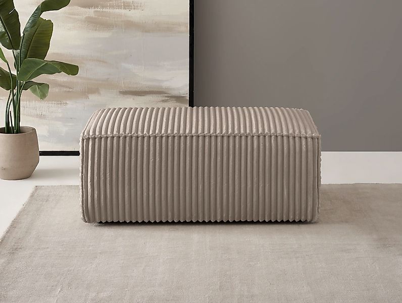 OTTO home Hocker "FINNLEY, Polsterhocker in Bouclé, Struktur fein u. Mega C günstig online kaufen