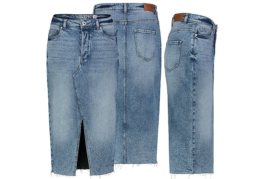 SUBLEVEL Jeansrock Damen Jeans rock Rock MAXI Lange Rock Denim Stretch Vint günstig online kaufen
