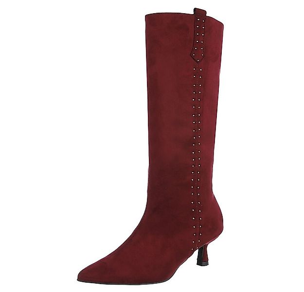 Ital-Design Elegante Damen-Stiefel mit Stiletto und Details Stiefel (905030 günstig online kaufen
