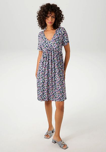 Aniston CASUAL Sommerkleid, mit farbenfrohen, grafischen Blümchen bedruckt günstig online kaufen