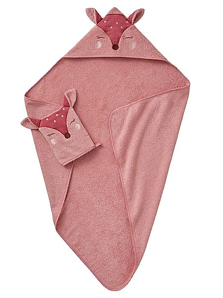 vertbaudet Kapuzenhandtuch Baby-Set: Badetuch und Waschhandschuh günstig online kaufen