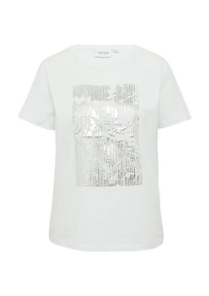 comma casual identity Kurzarmshirt T-Shirt mit schimmerndem Artwork Artwork günstig online kaufen