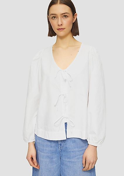s.Oliver Langarmbluse Bluse Verspielte Popeline-Bluse mit günstig online kaufen