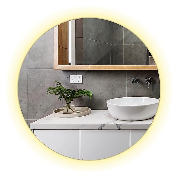 Tulup LED-Lichtspiegel Ø80 cm Badspiegel Dekospiegel Runder Spiegel mit LED günstig online kaufen