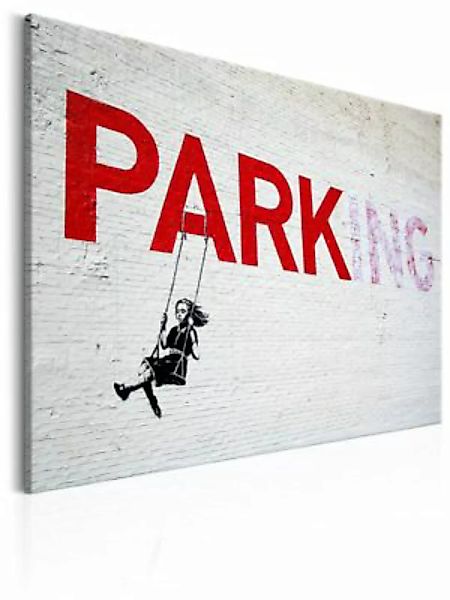 artgeist Wandbild Parking Girl Swing by Banksy mehrfarbig Gr. 60 x 40 günstig online kaufen