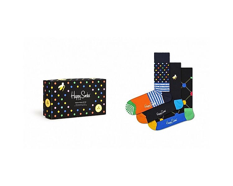 Happy Socks Socken Tagessocke Crew Classic Gift Set schwarz Geschenkbox - 3 günstig online kaufen