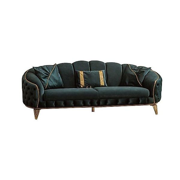 JVmoebel 3-Sitzer Modern Chesterfield Grün Sofa 3 Sitz Couchen Neu Textil M günstig online kaufen