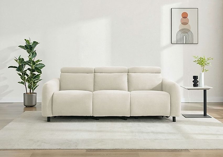 Home affaire 3-Sitzer »SKAANE Cord-Sofa, 229 cm, manuelle u. elektrische Re günstig online kaufen
