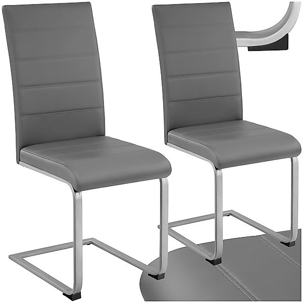 tectake Esszimmerstuhl Schwingstühle, gepolstert mit Kunstlederbezug, günstig online kaufen