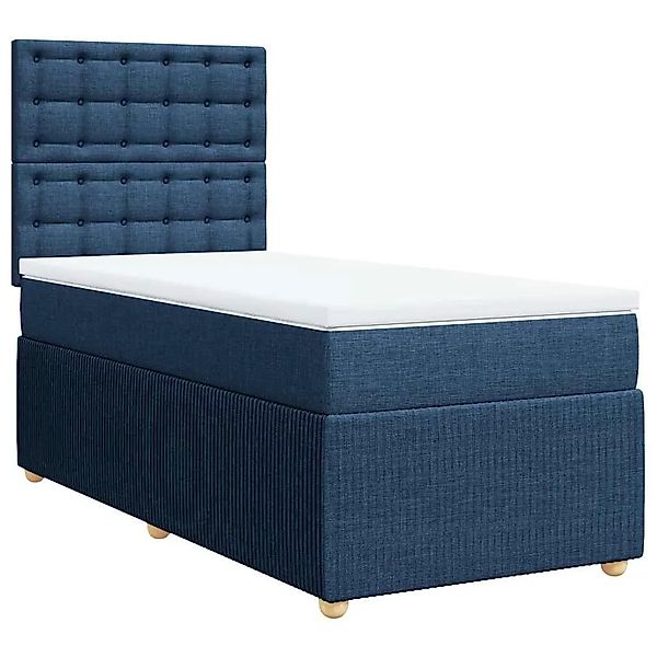 vidaXL Boxspringbett mit Matratze Blau 100x200 cm Stoff 3291987 günstig online kaufen