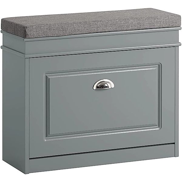 SoBuy Schuhbank mit Sitzkissen Schuhkipper Schuhschrank MDF FSR82-K-HG günstig online kaufen