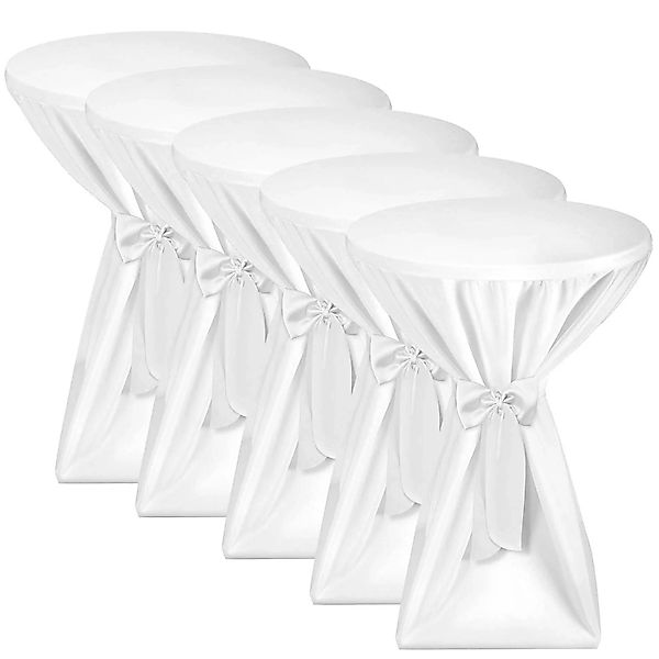 Beautissu Premium Stehtischhusse Ø 80cm Weiß 5tlg günstig online kaufen