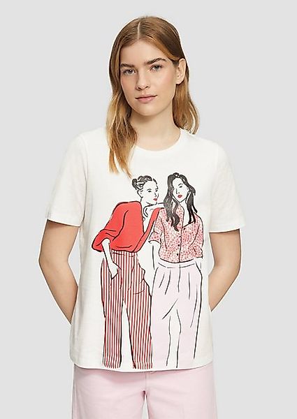 s.Oliver Kurzarmshirt Baumwoll-T-Shirt im Relaxed Fit mit Frontprint günstig online kaufen
