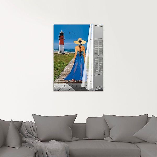 Artland Glasbild »Urlaub am Meer«, Frau, (1 St.), in verschiedenen Größen günstig online kaufen