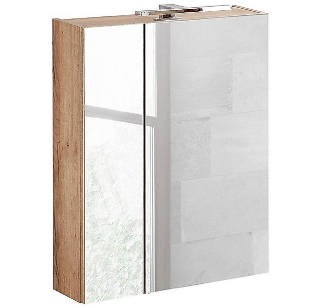 Lomadox Spiegelschrank TOSKANA-56 Badezimmer 60 cm mit LED-Beleuchtung Wota günstig online kaufen