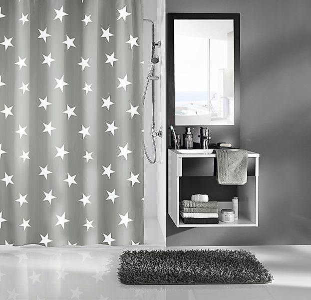 Kleine Wolke Duschvorhang Nova Breite 180 cm (1-tlg), platin günstig online kaufen