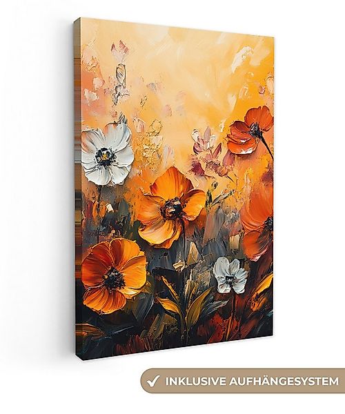 OneMillionCanvasses® Leinwandbild Blumen - Abstrakt - Herbstfarben - Modern günstig online kaufen