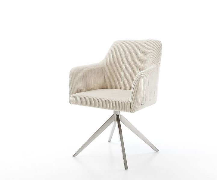 Drehstuhl Greg-Flex Cord Beige Kreuzgestell breit Edelstahl 360° drehbar Wi günstig online kaufen