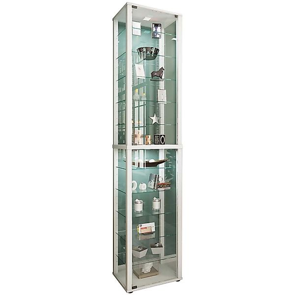 ebuy24 KavisaXXL Vitrinenschrank 2 Glastüren Weiß günstig online kaufen