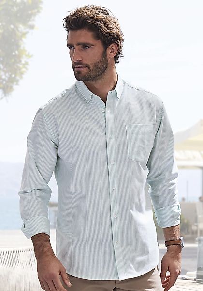 H.I.S Langarmhemd "Regular-fit" Oxfordhemd langarm mit Button-down-Kragen a günstig online kaufen