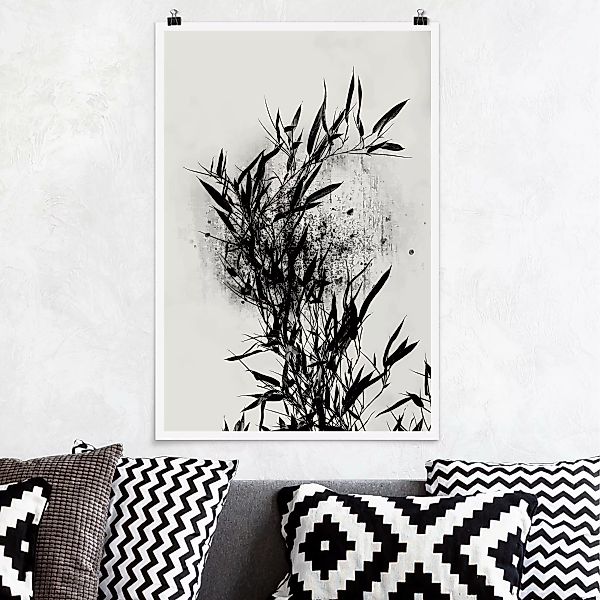 Poster Grafische Pflanzenwelt - Schwarzer Bambus günstig online kaufen
