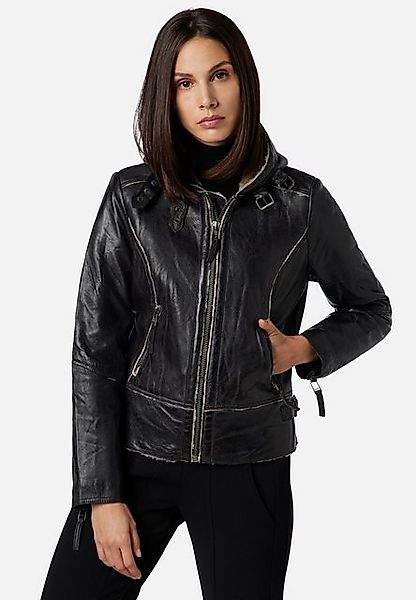 RICANO Lederjacke Jule Lederjacke im Biker-Stil mit Fellfütterung günstig online kaufen