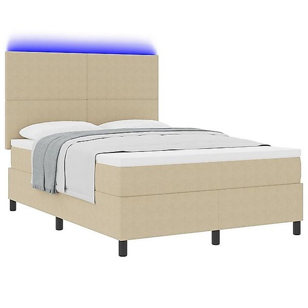 vidaXL Bett Boxspringbett mit Matratze & LED-Licht Grün Grau 160x200 cm Kor günstig online kaufen