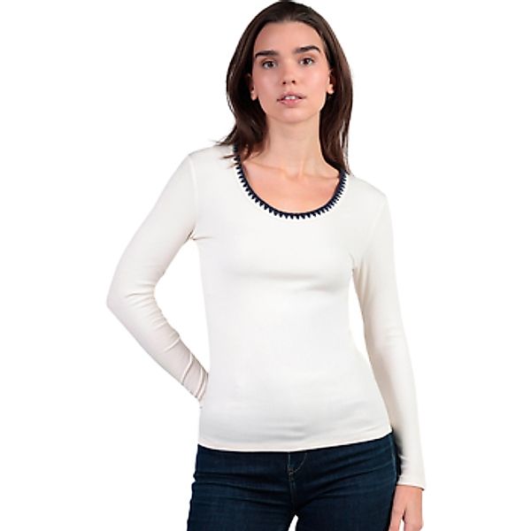 Admas  Blusen Top mit langen Ärmeln und Rundhalsausschnitt Canale Contraste günstig online kaufen