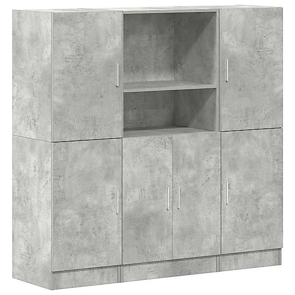 vidaXL Regal 3-tlg. Küchenschrank-Set Betongrau Holzwerkstoff, günstig online kaufen