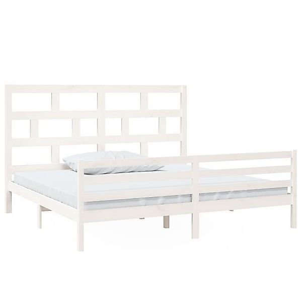 vidaXL Bettgestell Massivholzbett Weiß Kiefer 200x200 cm Bett Bettgestell D günstig online kaufen