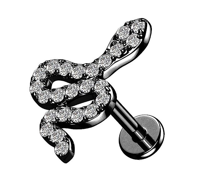Taffstyle Piercing-Set Tragus Knorpel Piercing flach Zirkonia Schlange Schw günstig online kaufen
