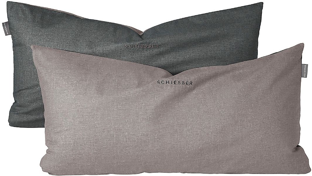Schiesser Kissenhüllen "Doubleface aus weicher Baumwolle mit edlem Melangee günstig online kaufen