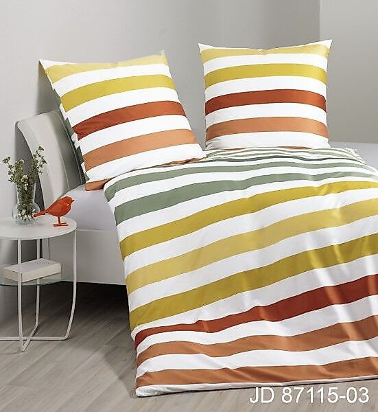 Janine Janine Mako-Satin Bettwäsche J. D. 87115 gelb grün Größe:  200x200 c günstig online kaufen