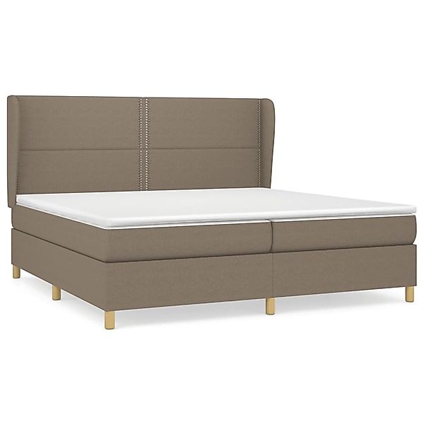vidaXL Boxspringbett mit Matratze Taupe 200x200 cm Stoff1372743 günstig online kaufen