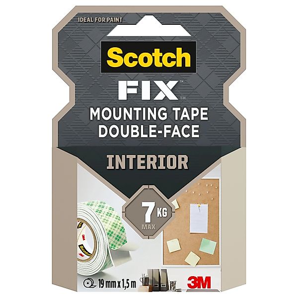 Scotch-Fix Innenmontageband 4496G-1915-P Doppelseitig 19 mm x 1,5 m Weiß günstig online kaufen