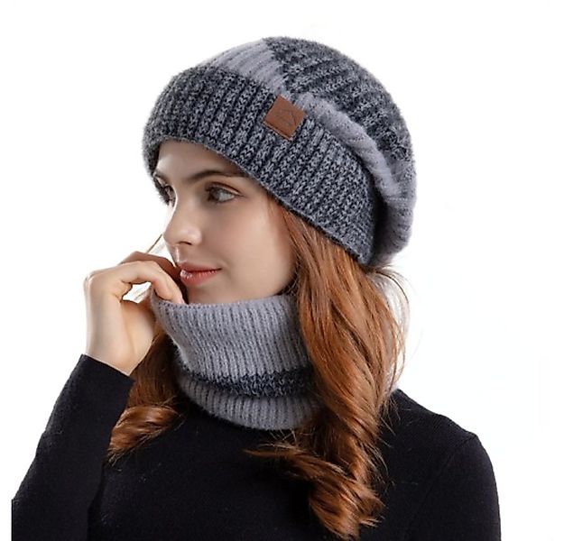 Blusmart Mütze & Schal Damen-Wintermütze mit Nackenband, 2-teilig (Warm und günstig online kaufen