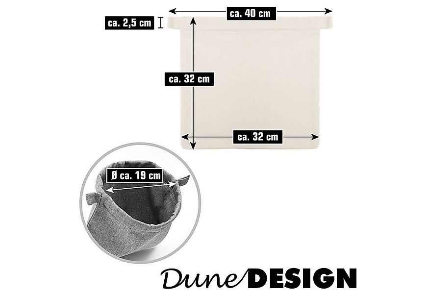DuneDesign Einkaufskorb 4er Set Reise Packbeutel 32 x 32 cm Leinen Look mit günstig online kaufen