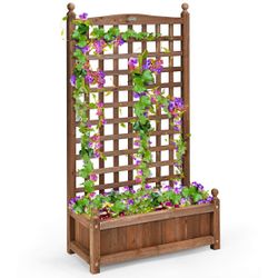 COSTWAY Blumenkasten, Pflanzkasten, Hochbeet mit Spalier, günstig online kaufen