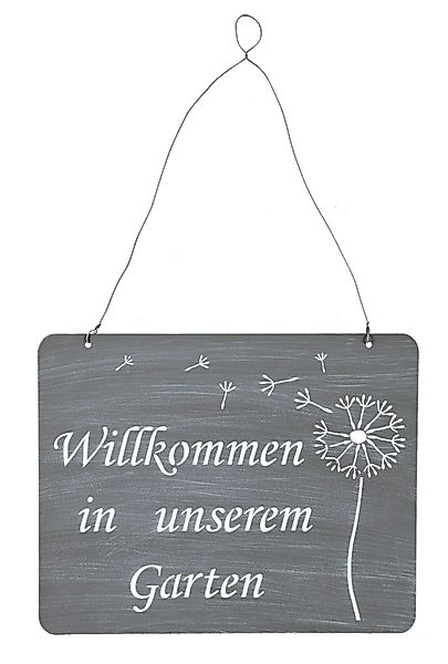 Levandeo® Wandbild, Schild Willkommen Im Garten günstig online kaufen