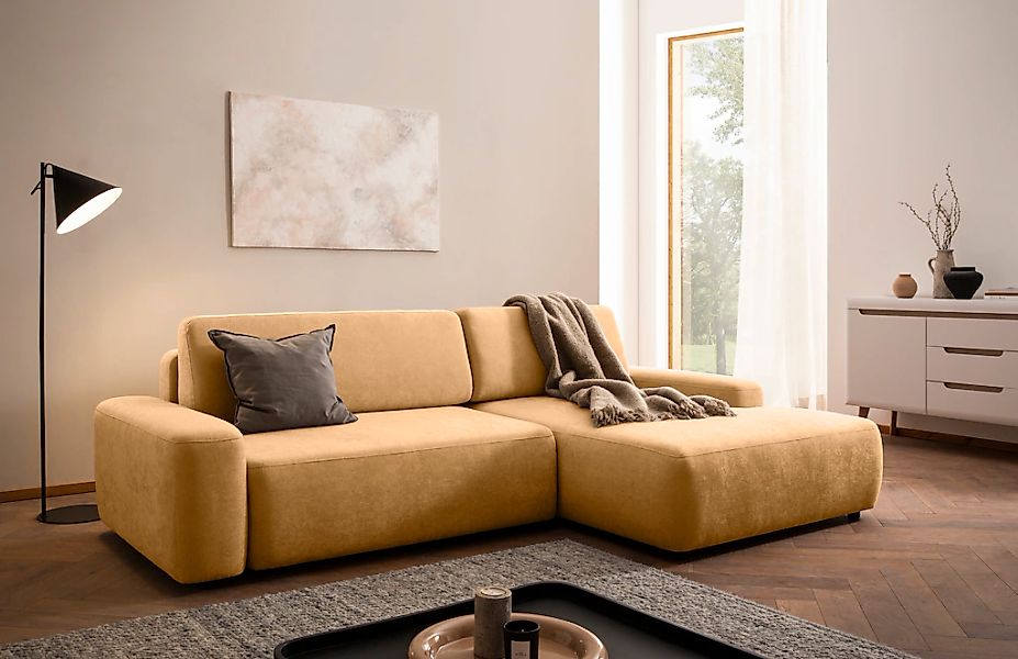 INOSIGN Ecksofa "TORGE (264cm), Schlafsofa in Cord, Samtvelours o Struktur günstig online kaufen