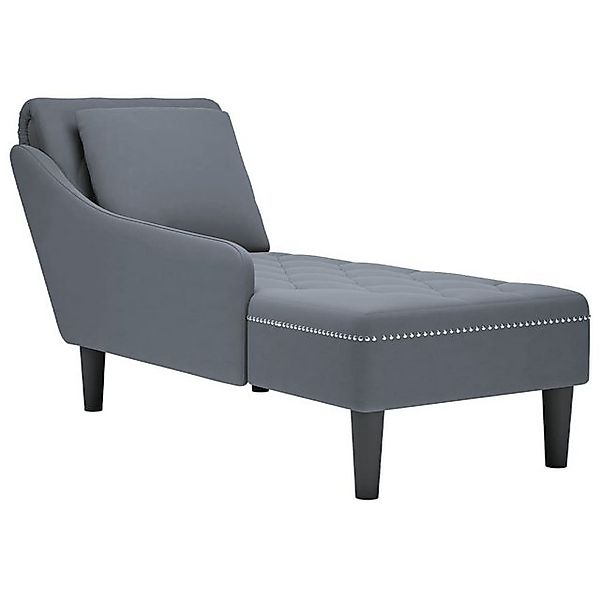 vidaXL Chaiselongue, Chaiselongue mit Kissen und Rechter Armlehne Dunkelgra günstig online kaufen