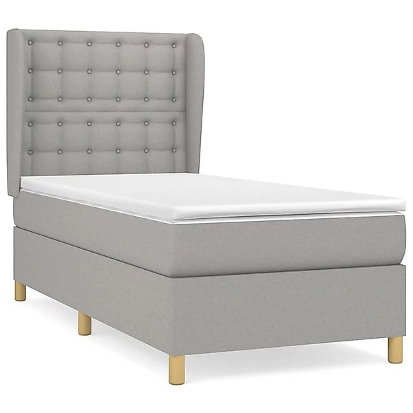 vidaXL Boxspringbett mit Matratze Hellgrau 100x200 cm Stoff1574773 günstig online kaufen