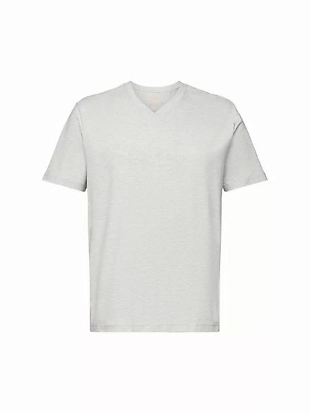Esprit T-Shirt T-Shirt mit V-Ausschnitt aus Bio-Baumwollmix (1-tlg) günstig online kaufen