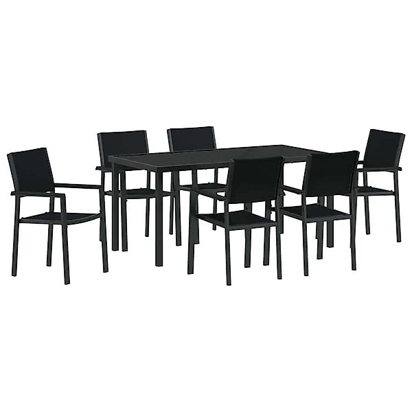 vidaXL Garten Essgruppe 7-Tlg Schwarz Poly Rattan 3379153 günstig online kaufen