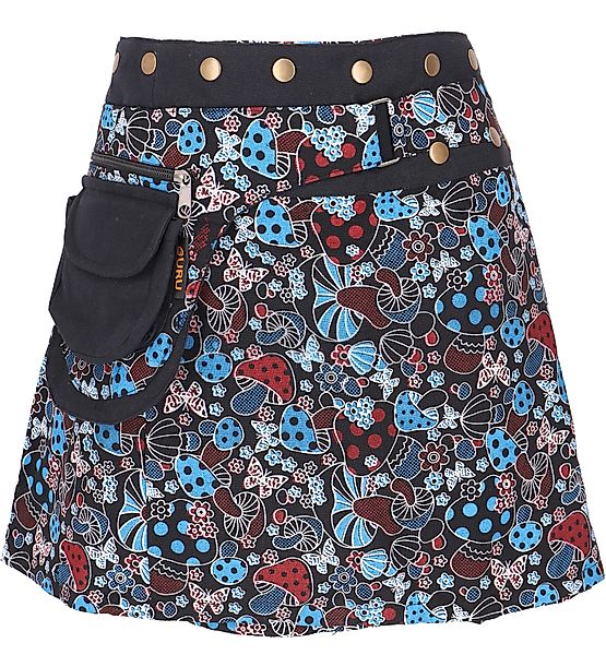 Guru-Shop Minirock Wickelrock, kurzer Pilz Print günstig online kaufen
