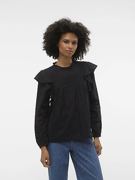 Vero Moda Spitzenbluse "VMTRINE LS LACE TOP WVN GA NOOS" günstig online kaufen