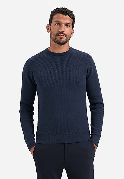 NO EXCESS V-Ausschnitt-Pullover "No Excess Pullover mit diagonaler Strickst günstig online kaufen