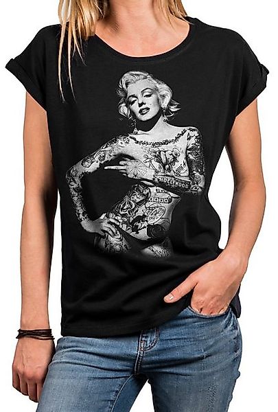 MAKAYA Print-Shirt Damen Lässig Sommer Top Aufdruck Tattoo Vintage Rock Mot günstig online kaufen