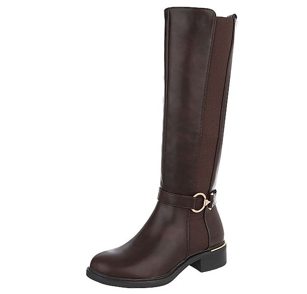 Ital-Design Elegante Damen-Stiefel mit elastischen Einsätzen und Komfort St günstig online kaufen
