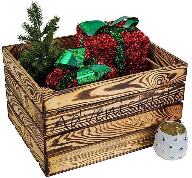Kistenkolli Altes Land Allzweckkiste Adventskiste geflammt Weinkiste Gesche günstig online kaufen